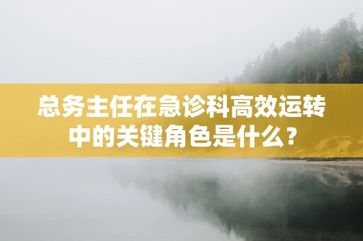 总务主任在急诊科高效运转中的关键角色是什么？