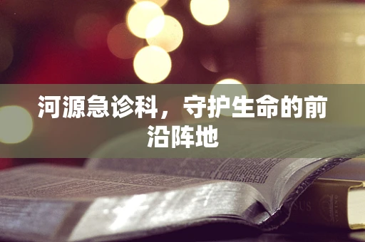 河源急诊科，守护生命的前沿阵地
