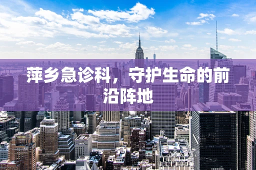 萍乡急诊科，守护生命的前沿阵地