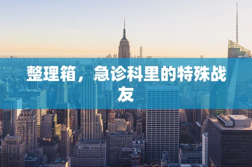 整理箱，急诊科里的特殊战友