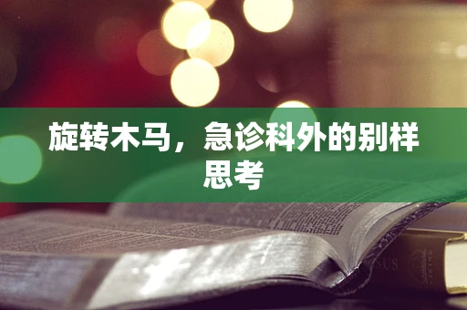 旋转木马，急诊科外的别样思考