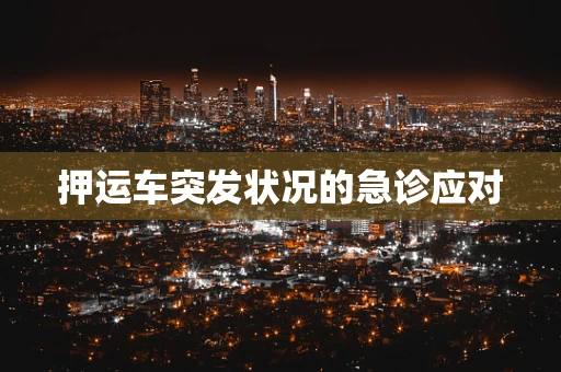 押运车突发状况的急诊应对