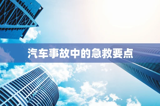 汽车事故中的急救要点