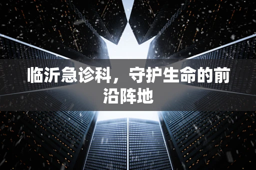 临沂急诊科，守护生命的前沿阵地