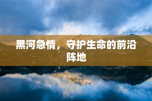 黑河急情，守护生命的前沿阵地