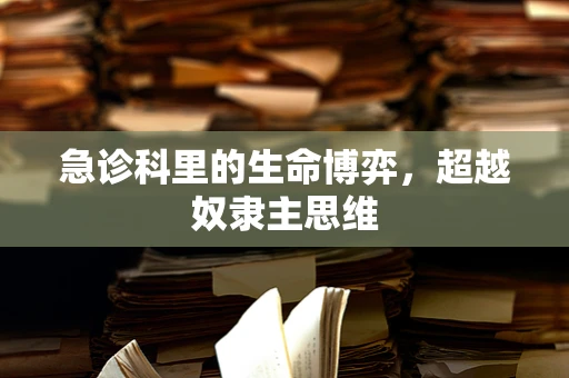 急诊科里的生命博弈，超越奴隶主思维